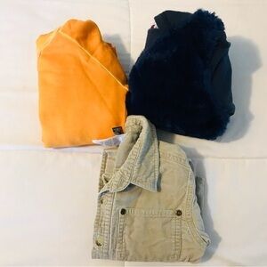 Bundle Toddler Boys Yellow Blue Corduroy Winter Sweatshirts Jackets size 4T 4 5T